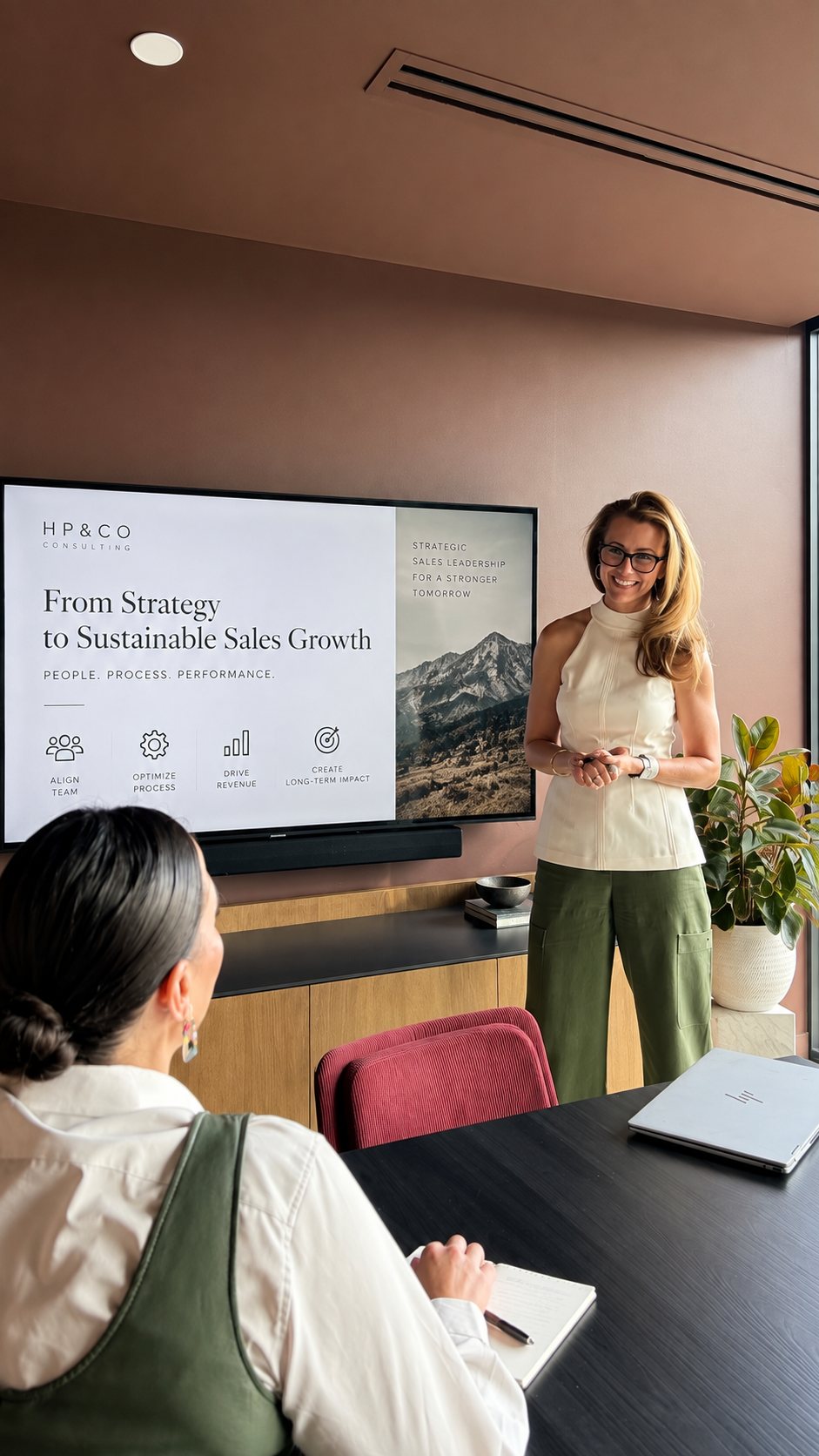 Heather presenting the HP&CO sales growth framework